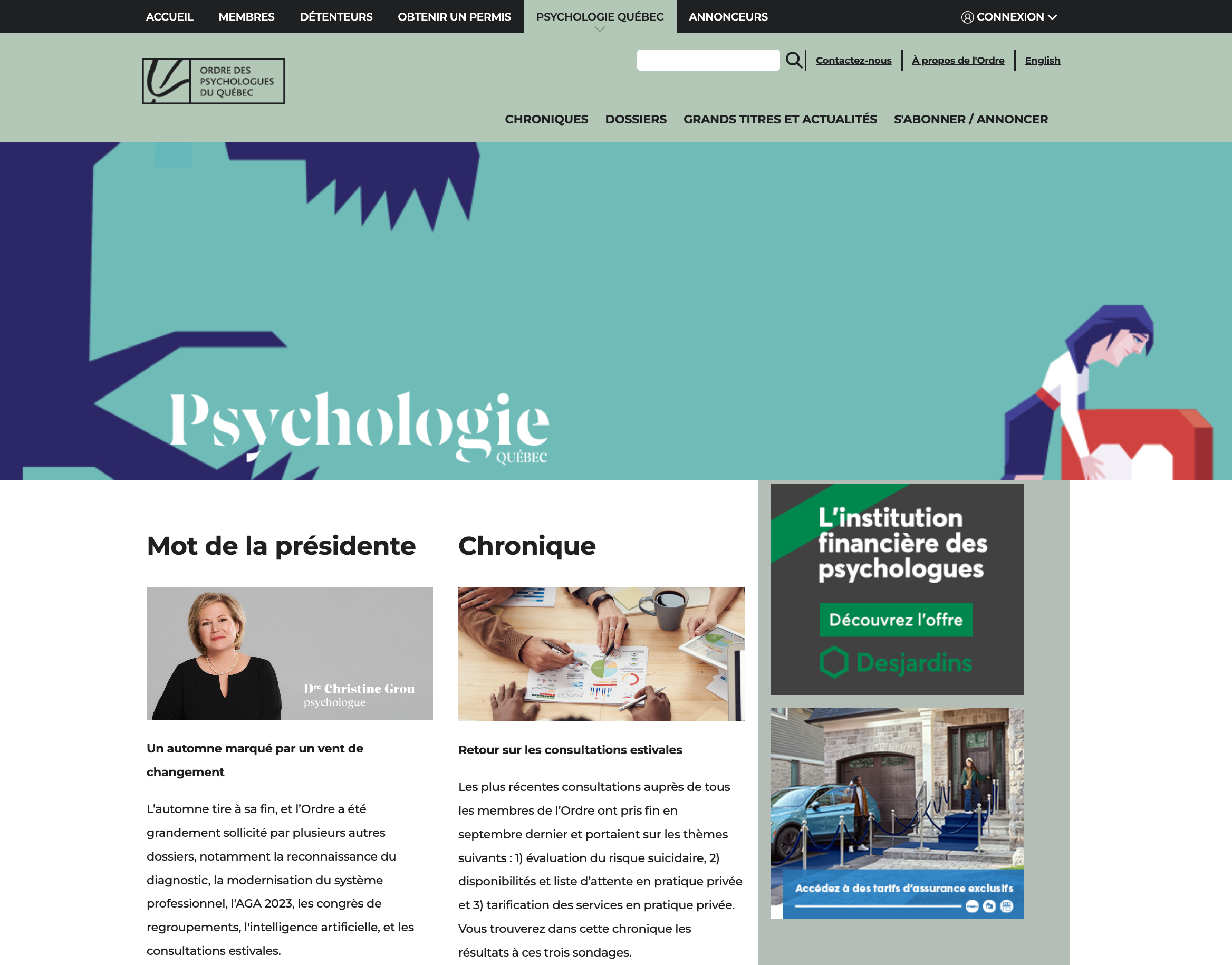 Magazine Psychologie Québec OPQ, Liferay